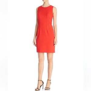 Calvin Klein Orange Red Sheath Dress. Size 2